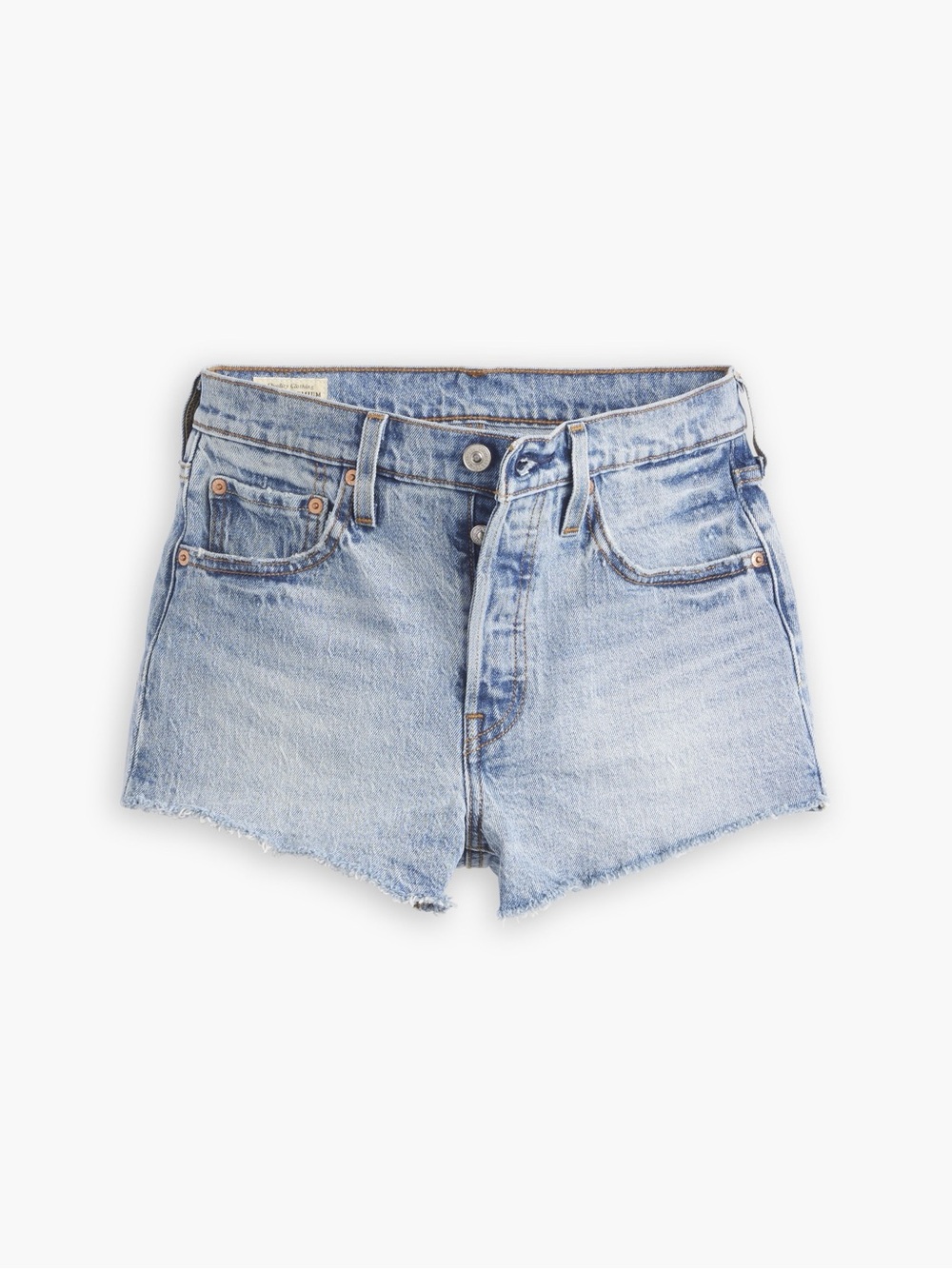 LEVI’S - High-Waist Distressed Denim Shorts - Light Blue